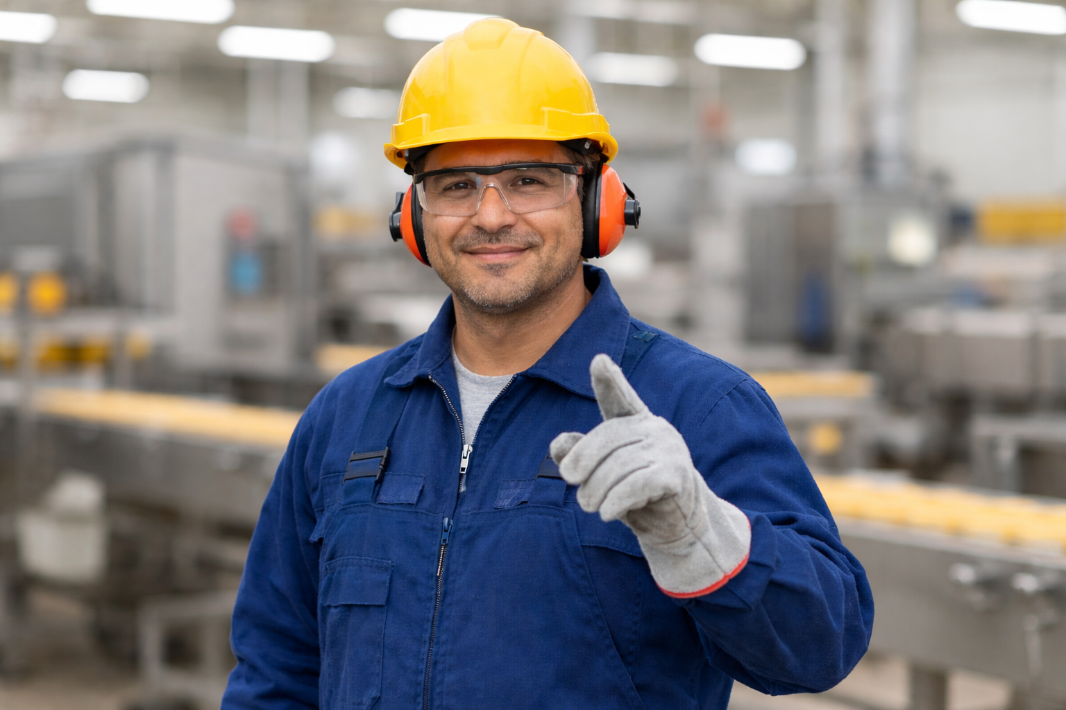 trabajador con elementos de seguridad